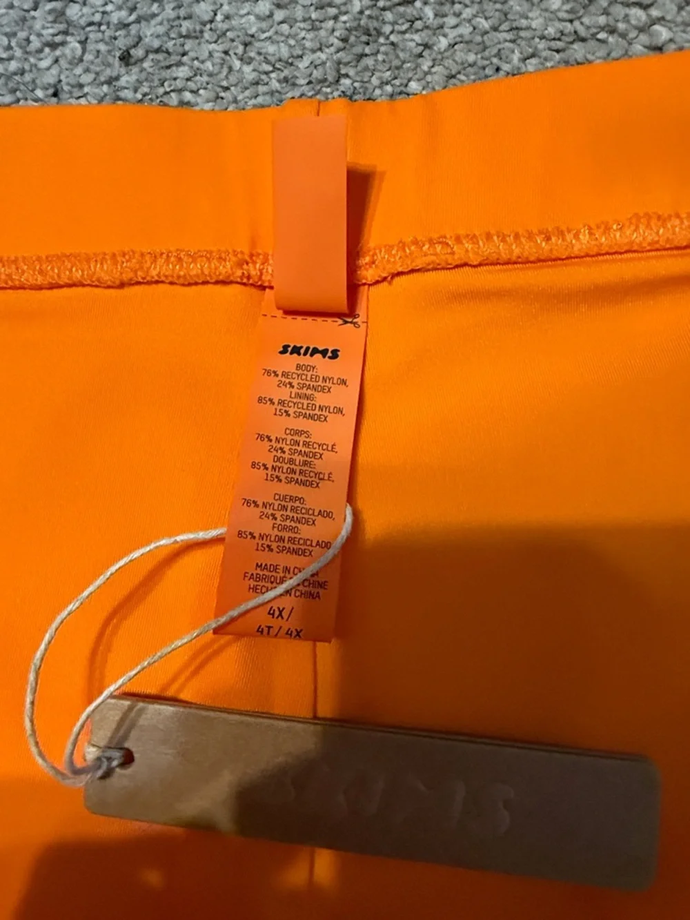 Skims Bright Orange Mid Waist Swim‎ Short Size 4X